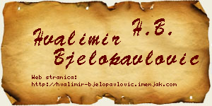 Hvalimir Bjelopavlović vizit kartica